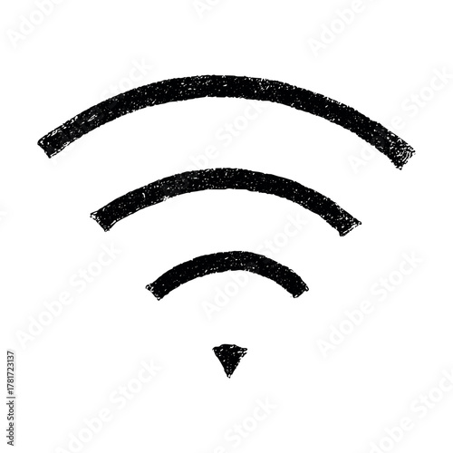 Hand drawn free wifi spot zone sign Public wi-fi area sign Wireless internet clipart in doodle style Single element for print, web, design, decor 3G, 4G, 5G, 6G, IoT