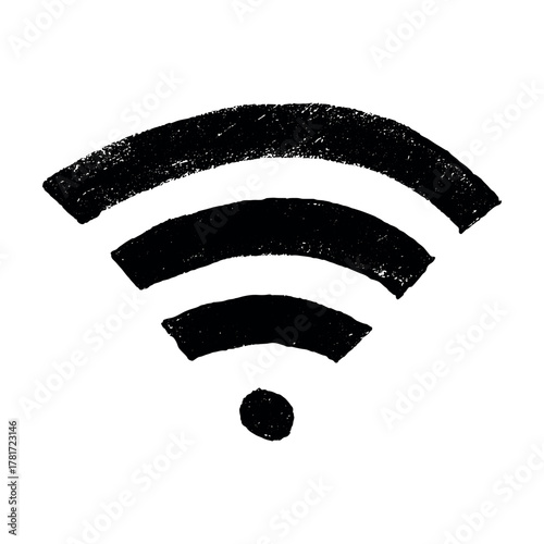 Hand drawn free wifi spot zone sign Public wi-fi area sign Wireless internet clipart in doodle style Single element for print, web, design, decor 3G, 4G, 5G, 6G, IoT