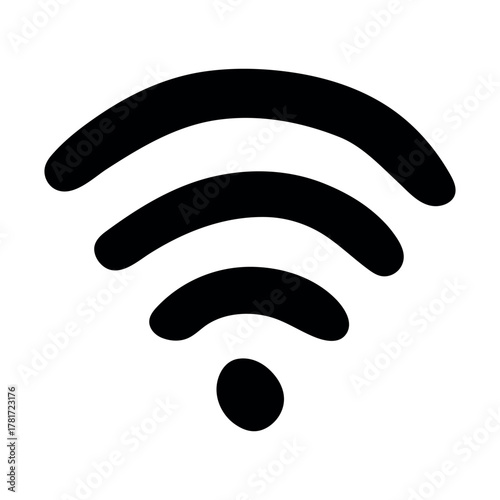 Hand drawn free wifi spot zone sign Public wi-fi area sign Wireless internet clipart in doodle style Single element for print, web, design, decor 3G, 4G, 5G, 6G, IoT