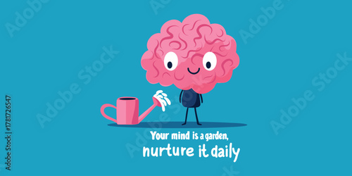 vector illustration your mind is a garden nurture it daily motivational poster
