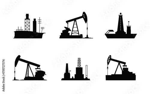 Oil industry equipment icons