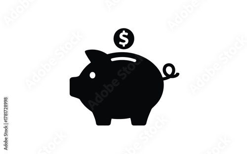 Piggy bank saving money icon