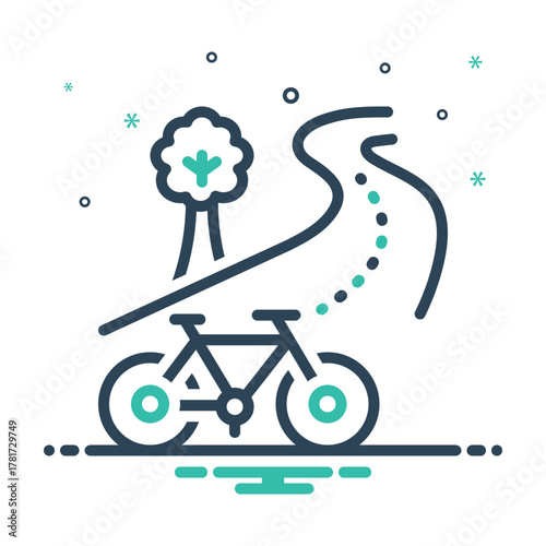 Mix icon for cycling path