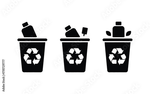 Recycling bin icons