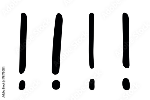 Set of hand drawn exclamation mark clipart Single element for design
