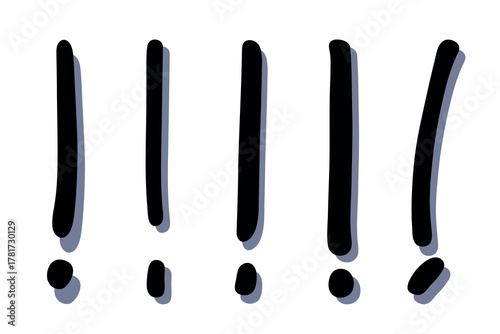 Set of hand drawn exclamation mark clipart Single element for design