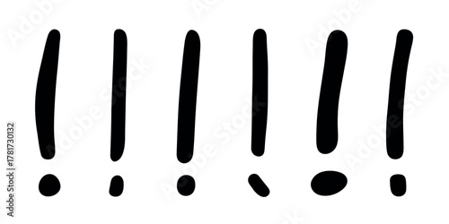 Set of hand drawn exclamation mark clipart Single element for design