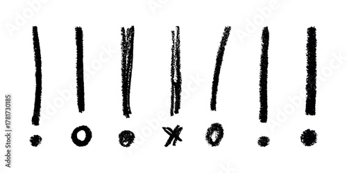 Set of hand drawn exclamation mark clipart Single element for design