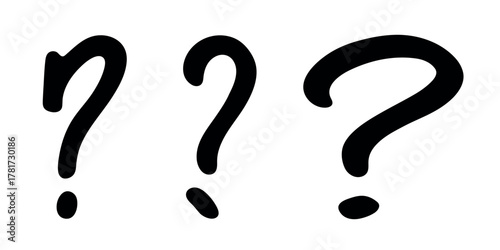 Set of hand drawn question mark clipart Single element for design