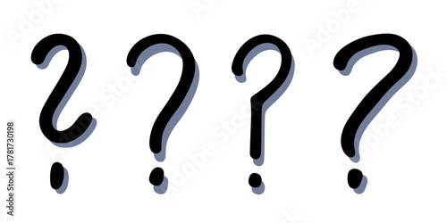 Set of hand drawn question mark clipart Single element for design
