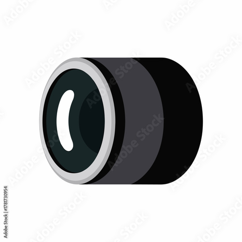 Flat Art of a Professional Camera Lens