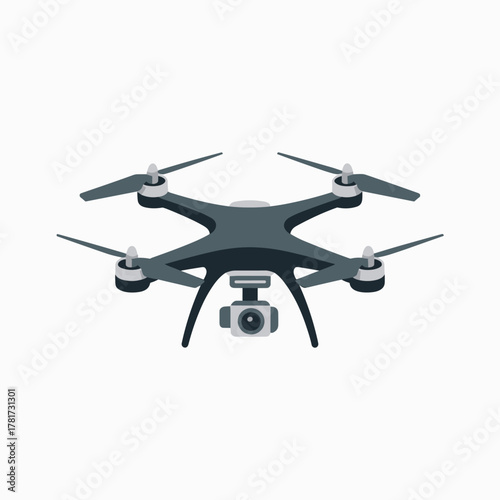 Modern Flat Illustration of a Drone for Filming