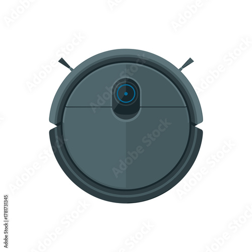 Flat Art of a Modern Robotic Cleaner Device