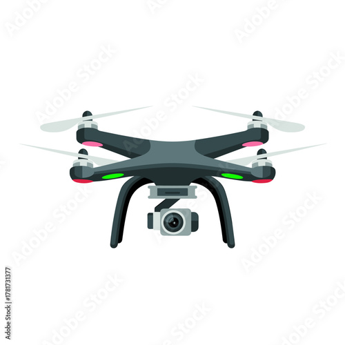 Modern Flat Illustration of a Drone for Filming