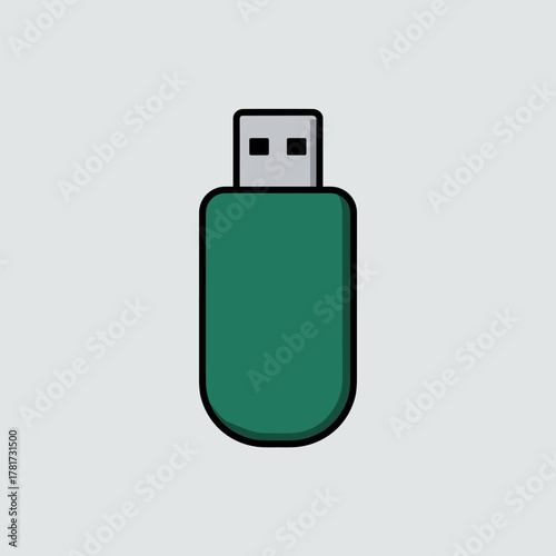 Minimalist Flat Design of a Portable USB Device