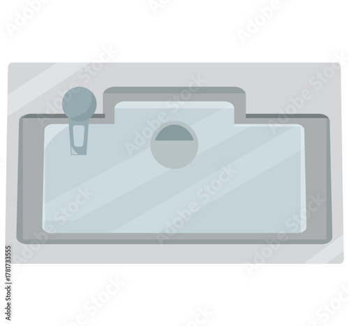 シンク。台所のシンク。洗い場。ベクターイラスト