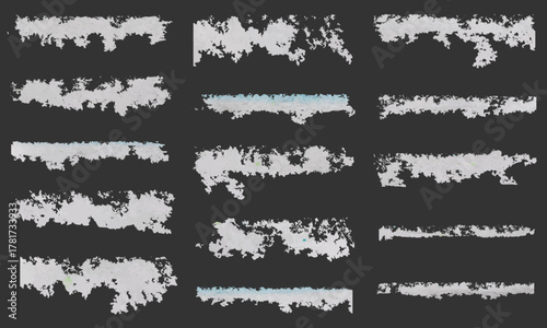 Distressed White Chalk & Grunge Textured Brush Strokes