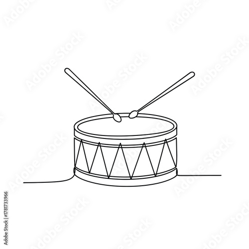 Drum drumsticks line art