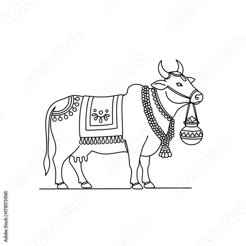 Indian sacred cow art symbolism