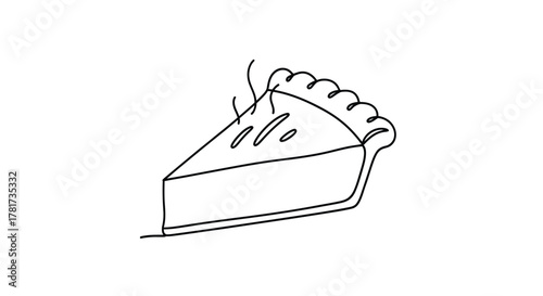 Simple pie slice drawing easy line art tutorial