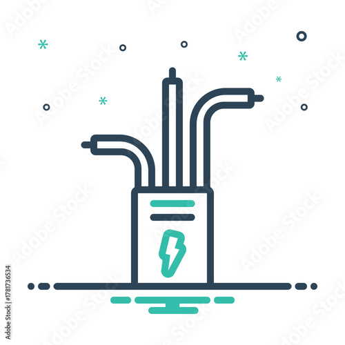 Mix icon for electrical wiring
