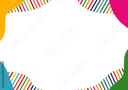 SDGsをイメージした17色のフレーム　カラフル　ポップ