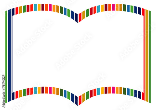 SDGsをイメージした17色のフレーム　ブック型