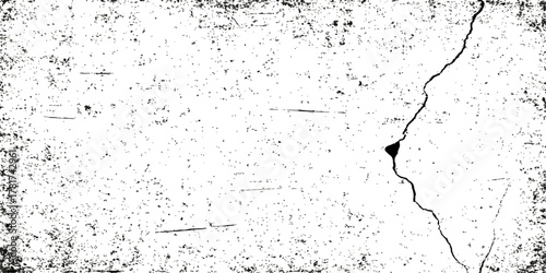 Abstract grunge texture design with black ink splashes on a vintage dirty white paper background