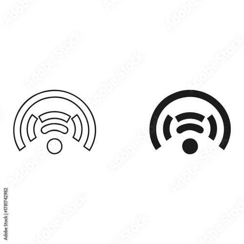 Stock vector illustration of the Wi-Fi symbol or wireless network icon for internet signal connection design