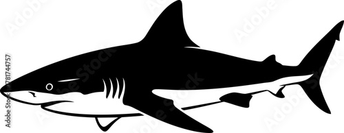 Shark silhouette illustration for design element
