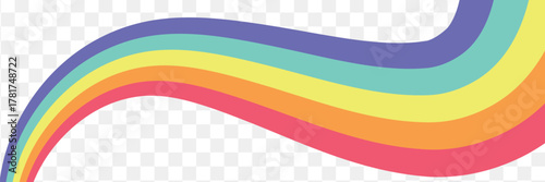 Vintage retro style vector lines, rainbow wavy stripes