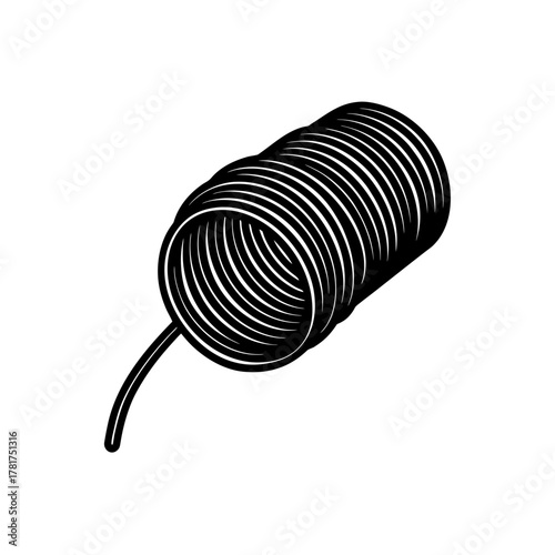 Isolated tightly wound metal coil spring mechanical component