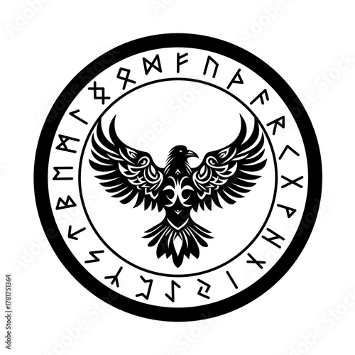 Scandinavian symbol with runes vector illustration