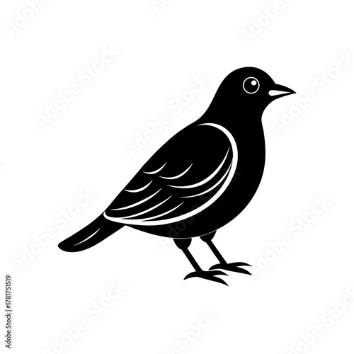 Minimalist black bird illustration, a simple graphic icon design