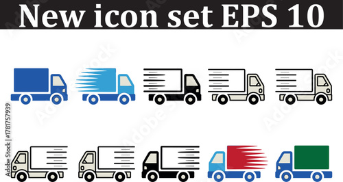 Delivery Icon vector isolated on white background. Fast Delivery Icon. Fast shipping delivery truck. deliver, van, speed, truck driver, heavy duty,