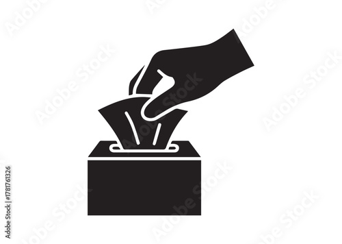 Hand pulling paper tissue icon, Hand pulling paper tissue solid vector