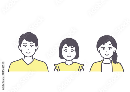 若い親子のイラスト素材　アイコン