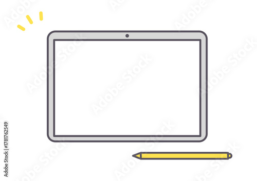 タブレットとペンのイラスト素材　ベクター