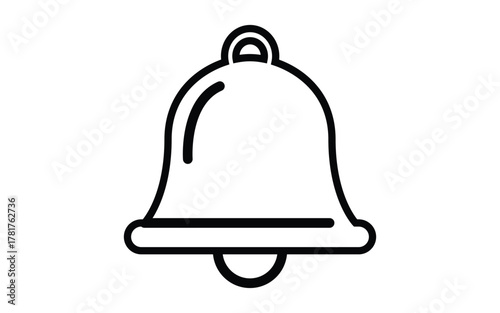 Elegant line art illustration of a classic ringing bell for notification