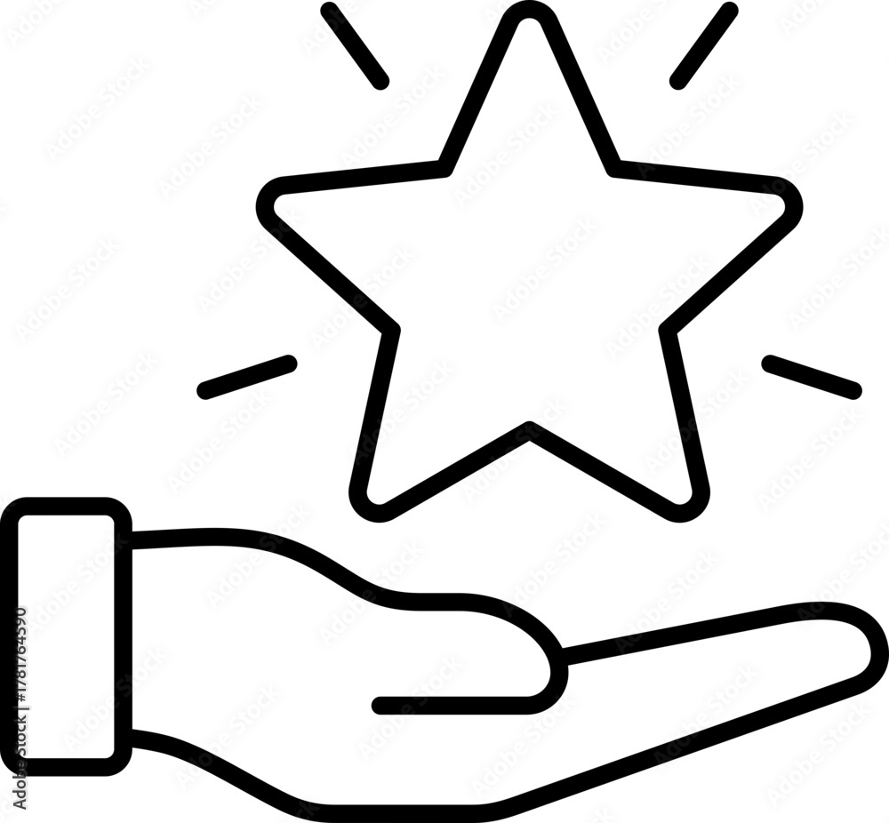 Obraz premium Black benefit icon - outline