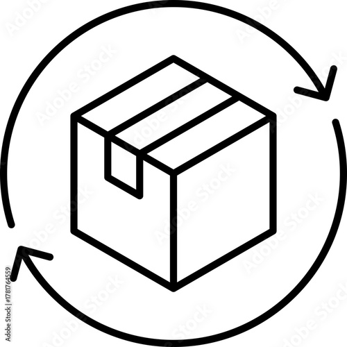 Black product life cycle icon - outline