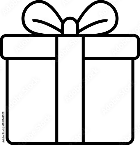 Black gift icon - outline