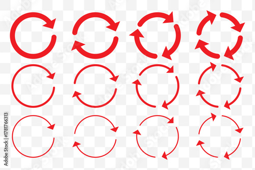 circle arrow icon set. circular arrow icon, refresh, reload, rotation. Green recycle vector icon symbol. Repeat and reload icons set and arrow rotation circle