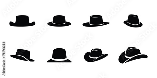 Black hat silhouettes collection