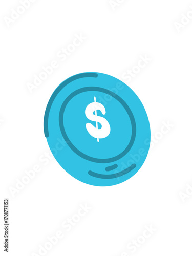 Vector illustration american dollar coin isolated