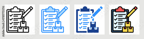 Inventory Check Icon Collection Set Multiple Style