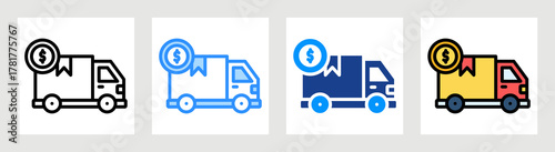 Shipping Cost Icon Collection Set Multiple Style