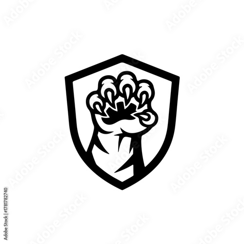 A strong, minimalist icon representing strength, safety, and the spirit of the wild. Ideal for brands focusing on security, defense, or promoting endangered species protection efforts