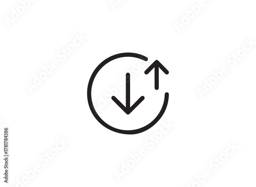 System Update Arrow Line Icon — Minimal Bold Outline Software, Technology, and Update Vector Symbol