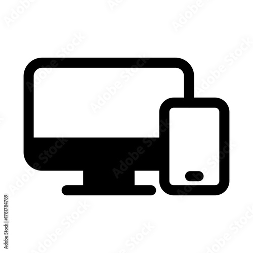 Monitor and Phone Icon